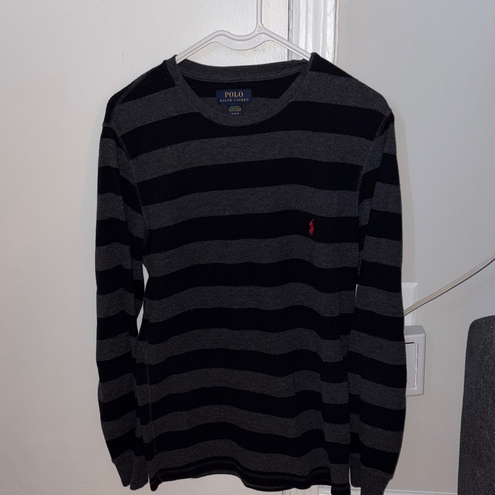 Polo Ralph Lauren Men’s Striped Waffle Longsleeve - Picture 3 of 7